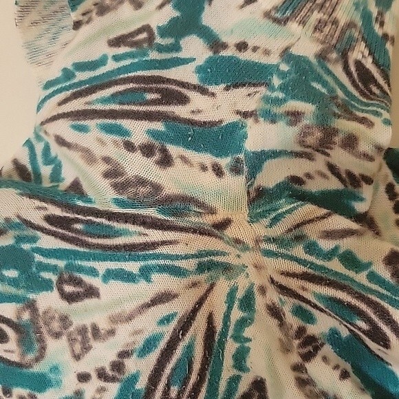 Ann Taylor abstract print V neck short sleeve cardigan camisole set size XSP - Picture 11 of 13